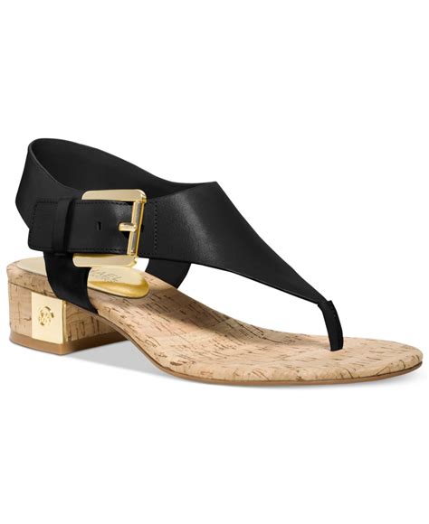 michael kors carol toe thong black|Michael Kors leather sandals.